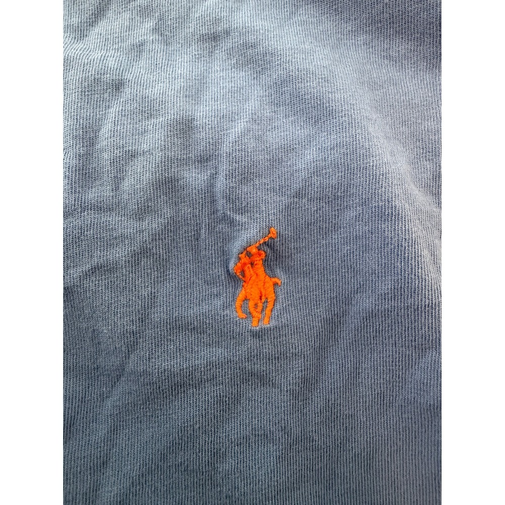 Polo Ralph Lauren Kids Blue Short Sleeve T-Shirt Orange Pony Logo Size M 10-12
